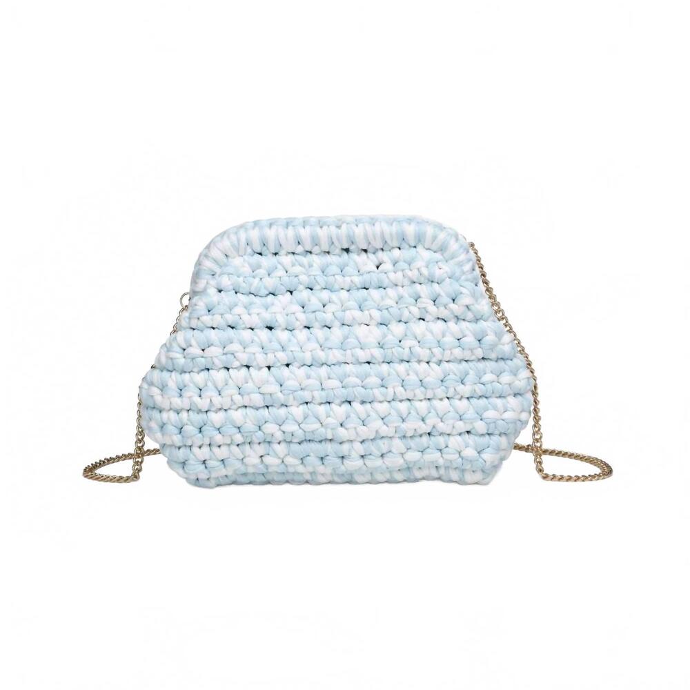 NEW MODA LUXE women's beach day clutch bag in ice blue